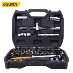 得力（deli）DL1032 系列套筒组套棘轮扳手汽车维修工具套装大飞32件套12.5mm