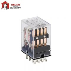 德力西电气（DELIXI ELECTRIC）继电器套装CDZ9-54P DC24V小型继电器底座单买DC24V开2闭14脚3A带LED指示灯 个