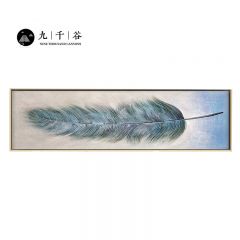 九千谷 卧室装饰画晶瓷镶钻现代轻奢主卧次卧床头背景墙遮挡壁画挂画黑框 50*150cm 8069