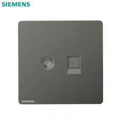 西门子（SIEMENS） 5UH26743NC02 电脑(6类)+电视插座 皓彩系列 深灰银网络TV插座插口