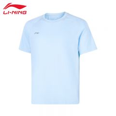 李宁（LI-NING） ATSV437-2男士舒适透气短袖亲肤吸汗上衣净空蓝3XL码