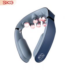 SKG 颈椎按摩器颈部折叠按摩仪肩颈脖子按摩器护颈仪物理捶打热敷 G7 2代豪华款-商务蓝