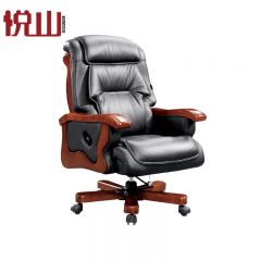 悦山 办公椅旋转升降皮椅老板椅 西皮牛皮结合 750*600*1170-1200 会议椅