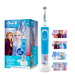 欧乐B（Oral-B） 儿童电动牙刷充电式全自动旋转式小圆头儿童牙刷D100kids 【女宝挚爱】D100冰雪奇缘