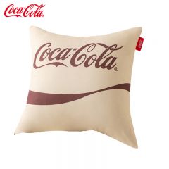 可口可乐 cocacola2000黄复古简约多功能印花水晶绒抱枕  单只装(BM-LW0027-04) 45*45cm