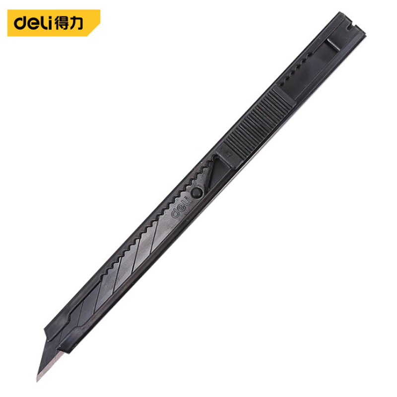 得力（deli） 铝合金美工刀壁纸刀裁纸刀地毯刀快递拆箱刀9mm30°角高强度黑刃 DL210