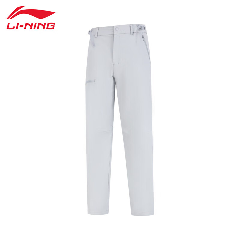 李宁（LI-NING） 舒适保暖男款运动长裤AYKU783-2迷雾灰S