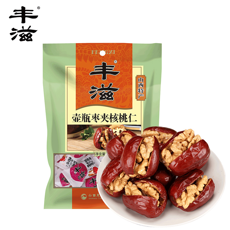 丰滋 壶瓶枣夹核桃仁258g 壶瓶枣红枣夹核桃仁山西特产干果