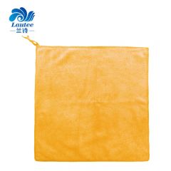 兰诗（LAUTEE） 清洁方巾挂钩超细纤维毛巾清洁手帕橙黄色30*30cm10条装 DA1080