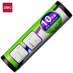 得力（deli） 垃圾袋 9575 60*80cm 10个/卷 黑色点断式 韧性好
