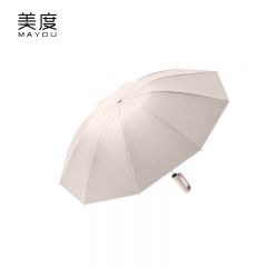 美度（MAYDU） M3395反向晴雨伞黑胶防晒防紫外线便挂太阳伞晴雨两用商务伞10骨梧桐米
