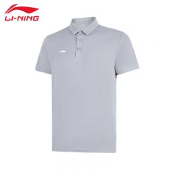 李宁（LI-NING） APLV029-14男士舒适透气短袖POLO衫速干T恤地质灰5XL码