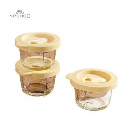 英氏（YEEHOO） FS02A玻璃保鲜盒便当盒圆形款三只套装