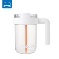 乐扣乐扣（locknlock）耐热耐冷吸管直饮双饮杯广口设计舒适把手1000ml大容量办公室水杯 HLC535WHTFU白色 1L 1个