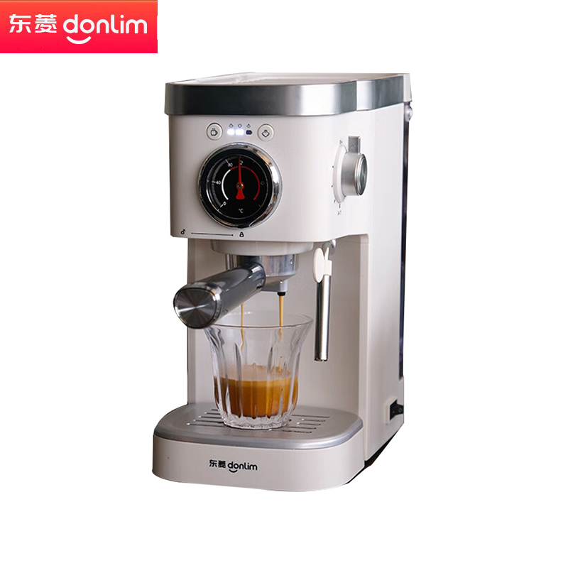 东菱（Donlim） DL-6400咖啡机家用 意式半自动 20bar高压萃取 蒸汽打奶泡 操作简单白色