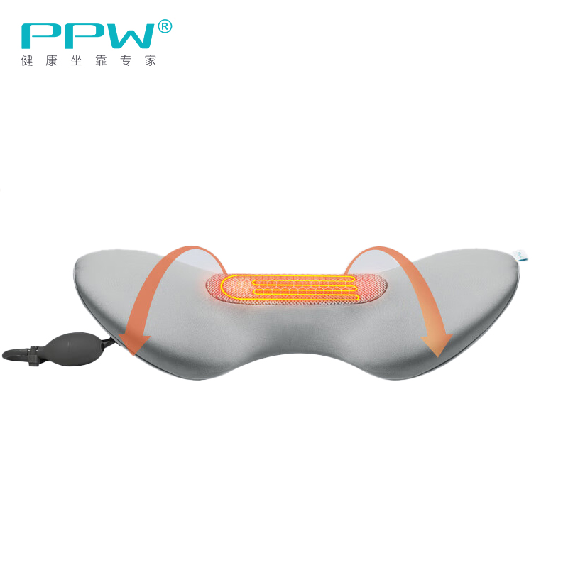 PPW 加热按摩腰垫腰椎垫孕妇侧睡垫子靠枕靠背睡觉睡眠腰托海岩灰220802P2117MB5