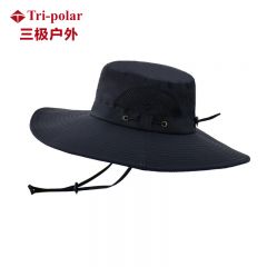 三极户外（Tri-polar） TP6458渔夫帽男夏季大檐遮阳户外帽登山太阳帽黑色
