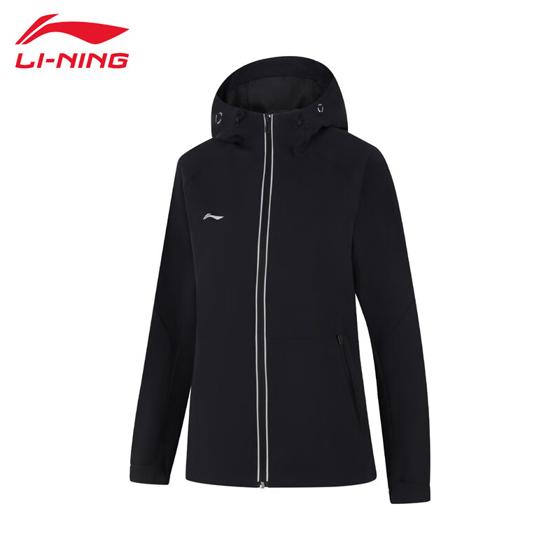 李宁（LI-NING） 防风保暖女款运动风衣AFDUA12-1黑色S