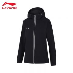 李宁（LI-NING） 防风保暖女款运动风衣AFDUA12-1黑色L