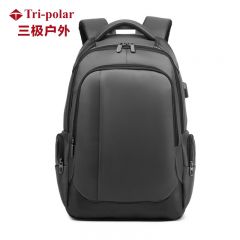 三极户外（Tri-polar） TP2049男士商务电脑包学生书包休闲USB耐磨商务电脑包灰色