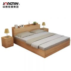 中泰（jongtay）J-JBDZ09板木床现代简约公寓宿舍双人床 2000*2000*500mm