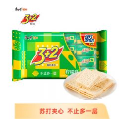 康师傅 3+2苏打夹心饼干清新柠檬300g*12 蛋糕营养早餐办公室休闲零食小吃