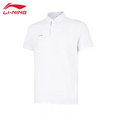李宁（LI-NING） APLV029-12男士舒适透气短袖POLO衫速干T恤标准白3XL码