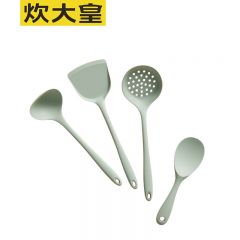 炊大皇（COOKER KING） 硅胶锅铲汤勺漏勺饭勺不粘锅炒锅煎锅平底锅四件套悬挂设计松绿色SL05GJ