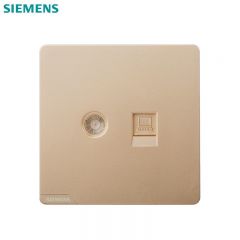 西门子（SIEMENS） 5UH26743NC03 电脑(六类)+电视插座 家用墙面插座 皓彩系列 日曜金网络TV插座