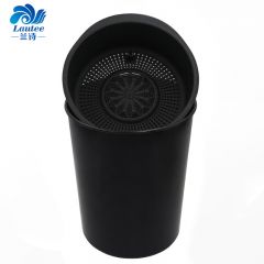 兰诗（LAUTEE） 茶渣过滤桶 垃圾桶塑料茶台废水桶过滤垃圾茶水桶 黑色圆形大号