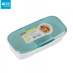 茶花（CHAHUA）盐罐调味罐欧式塑料调料盒调料罐调味盒组合套装随机色 三格翻盖带小勺（颜色随机）