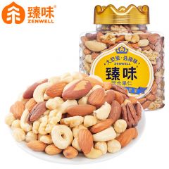 臻味 扁桃仁杏仁越南紫衣腰果坚果炒货果仁礼品营养干果零食 每日坚果 混合果仁520g 1罐