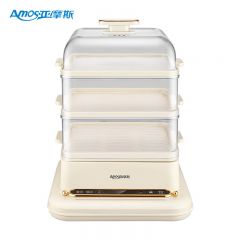 亚摩斯（AMOS） 电蒸锅多功能电蒸箱家用蒸锅电煮锅蒸蛋器三层蒸笼大容量智能预约定时AS-ZG08Q 多功能电蒸锅