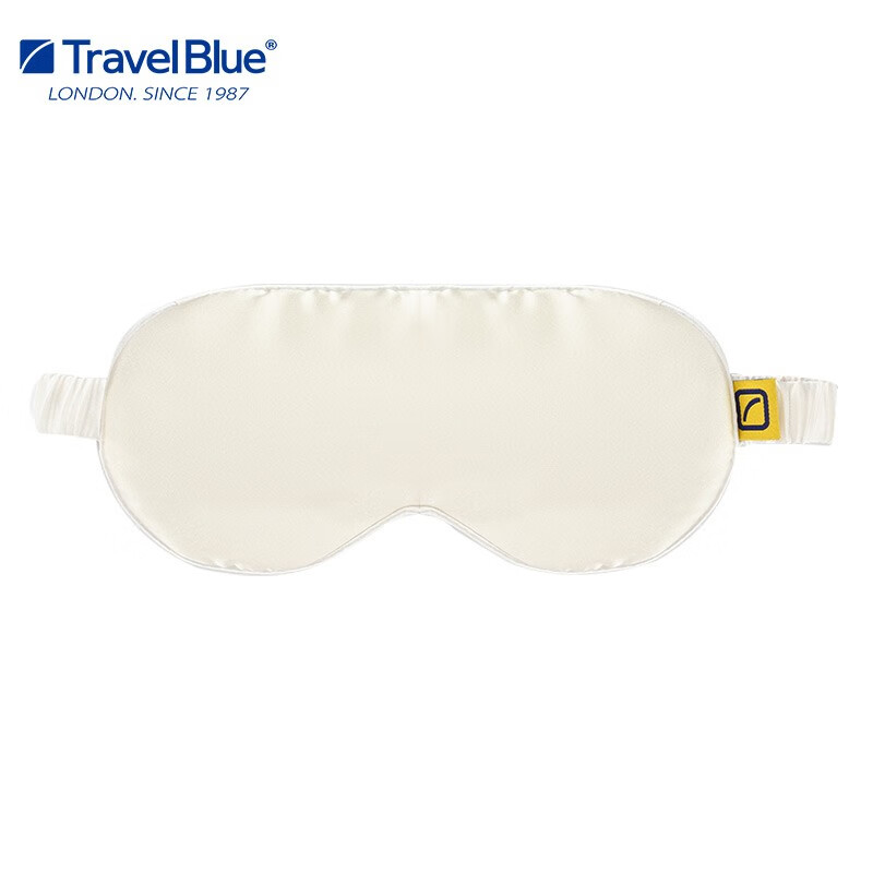 蓝旅（TRAVEL BLUE） 100%真丝眼罩睡眠遮光透气桑蚕丝填充眼罩 457白色