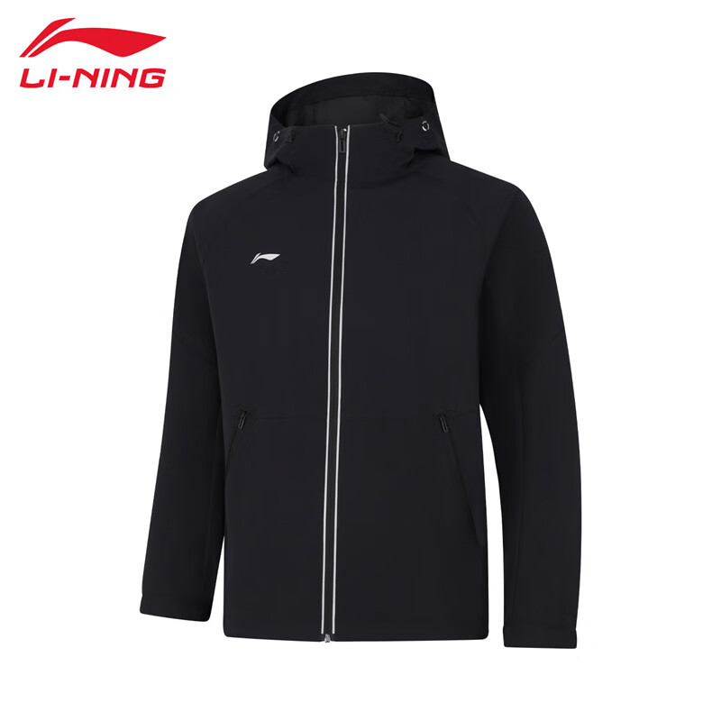 李宁（LI-NING） 防风保暖男款运动风衣AFDUA11-1黑色5XL