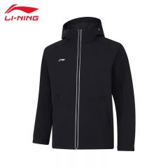 李宁（LI-NING） 防风保暖男款运动风衣AFDUA11-1黑色S