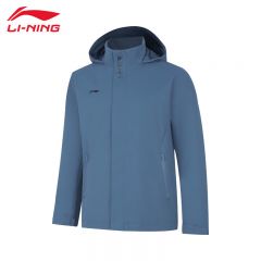 李宁（LI-NING） 防风保暖男款运动风衣AFDUA05-11雨幕蓝3XL