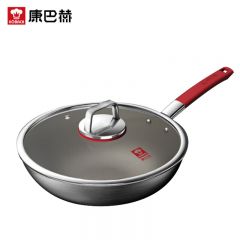 康巴赫（KBH） 炒锅无涂层钛不粘锅炒菜锅32cm家用平底煎炒锅电磁炉燃气灶通用KGT-C32A