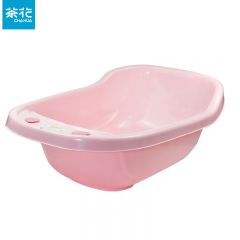 茶花（CHAHUA）宝宝澡盆婴儿洗浴盆塑料家用大号沐浴盆加厚防滑浴室宝宝儿童澡盆 粉色 大号