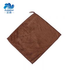 兰诗（LAUTEE） 清洁方巾挂钩超细纤维毛巾清洁手帕咖啡色30*30cm10条装 DA1080