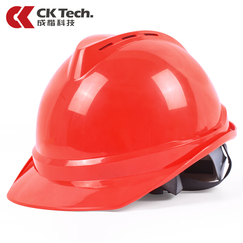 成楷科技（CK-Tech） 新国标安全帽 工地建筑施工ABS防砸抗冲击透气 V字型可印字 CKT-V1 红色 1顶