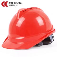 成楷科技（CK-Tech） 新国标安全帽 工地建筑施工ABS防砸抗冲击透气 V字型可印字 CKT-V1 红色 1顶