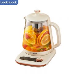 乐扣乐扣（LOCK&LOCK） 养生壶 煮茶器 办公室家用玻璃花茶壶烧水壶电热水壶电炖壶 1.6升-白色（含茶漏）