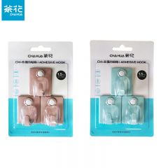 茶花（CHAHUA）   可爱壁挂承重迷你钩子 2902长方形强力粘钩(1X3)*2   两盒