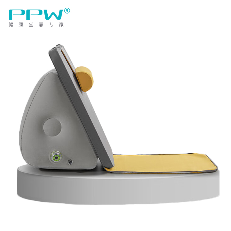 PPW 床头靠垫床上大靠背软包榻榻米护腰腰枕沙发老人孕妇三角靠枕电动充气款苍劲灰236101P0121EBY