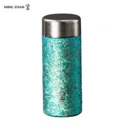 鸣盏 MZ8026纯钛迷你保温杯男女士口袋杯便携车载高档养生泡茶钛水杯 山翠绿 200ml