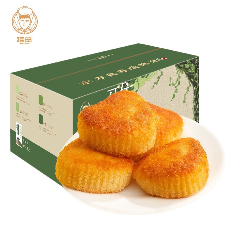 雅觅 心形拔丝蛋糕1000g 肉松拔丝蛋糕零食 鸡蛋糕面包营养早餐小吃网红休闲食品代餐