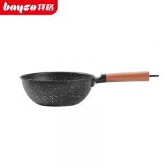 拜格（BAYCO） 小炒锅一人用20CM 麦饭石色迷你不粘锅炒菜锅燃气电磁炉用BG19036