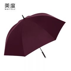 美度（MAYDU） M1150实木柄双人晴雨伞自动开长柄伞雨伞直杆防风男女两用伞酒红色