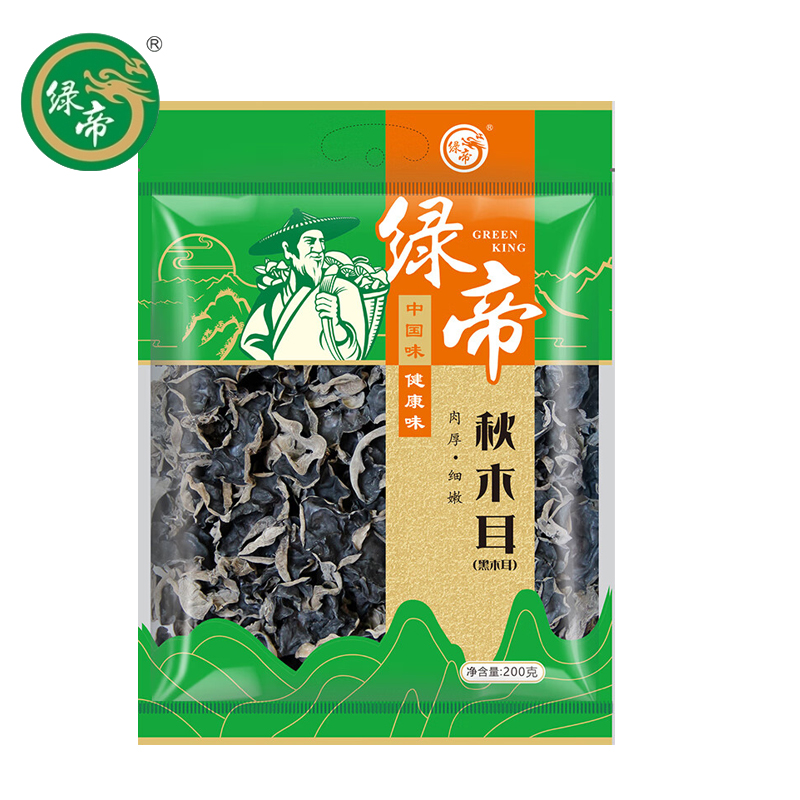绿帝（GREEN KING)  秋木耳200g/袋 碗耳小黑木耳南北干货凉拌炒菜